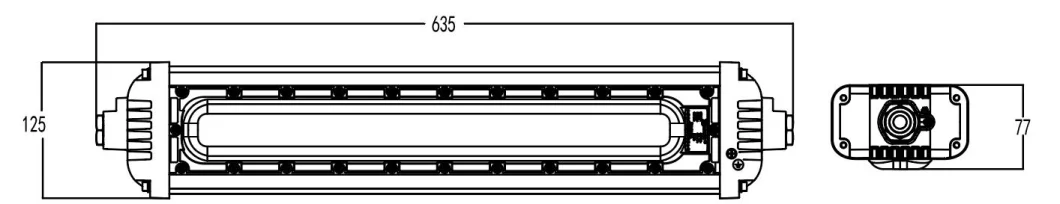 600mm 1200mm 20W~120W Explosion Proof LED Work Lights Linear Strip Lighting